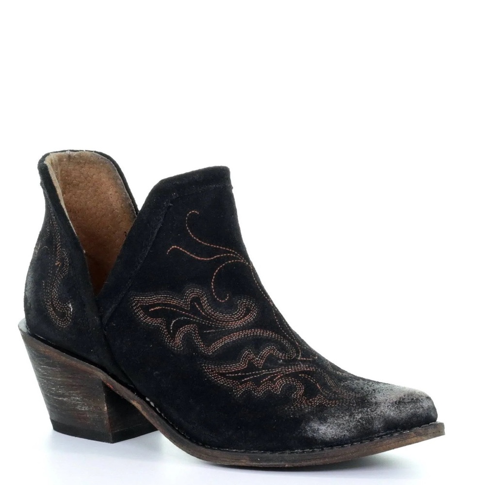Circle G by Corral Shortie Burnished Leather Embroidered Ankle Bootie Sz 5.5 - Picture 3 of 12